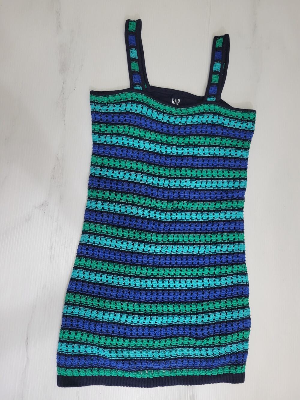 GAP Crochet Knit Striped Mini Dress / Beach Cover-Up – Size S